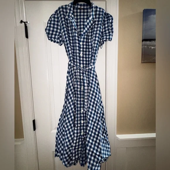 Ralph Lauren Blue and White Checkered Dress - Picture 3 of 9